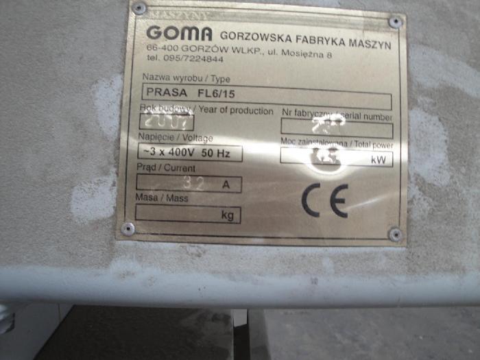 Thickness glue presses GOMA FL6/15, 12 metrów, Do Elementów Konstrukcyjnych