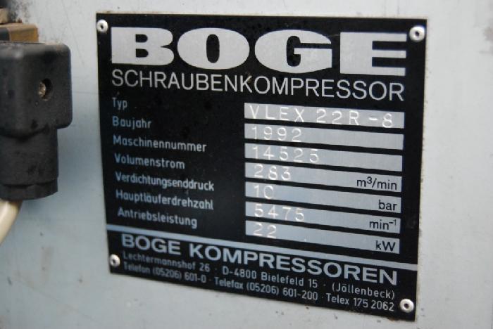 Screw compressors, compressors BOGE Śrubowy, VLEX 22R-8
