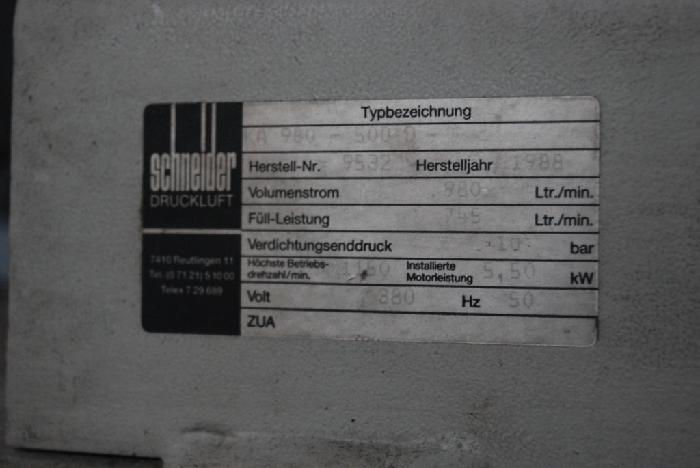 Reciprocating compressors SCHNEIDER KA 980 - 500 D + Zbiornik 500 L